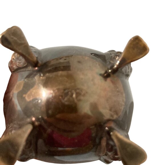 Lions Head Footed Antique Ornate Silver Plated Salt & Pepper Shakers Monogrammed - Picture 7 of 8